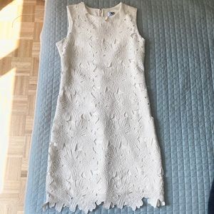 Calvin Klein White Floral Sheath Dress Sz 2